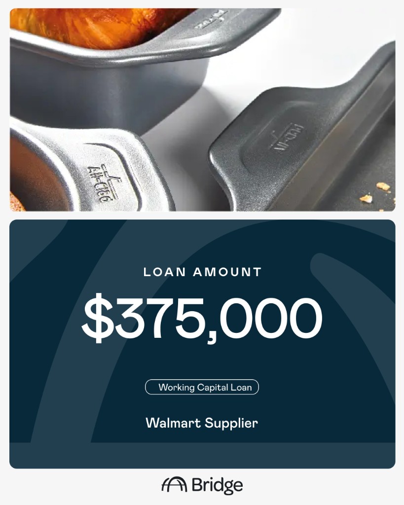 Bakeware Walmart supplier funded by Bridge